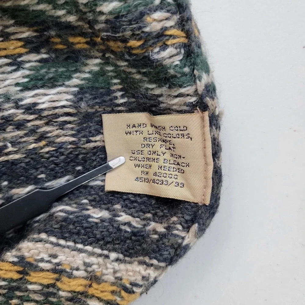 Northwest Territory Fair Isle Sweater Mens Large Navy Blue Wool Blend Vintage